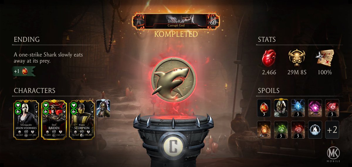 Shizzie_Raw's tweet photo. I just completed a Krypt Run in Mortal Kombat mobile! Check out my stats. https://t.co/XLSMMYmbr5