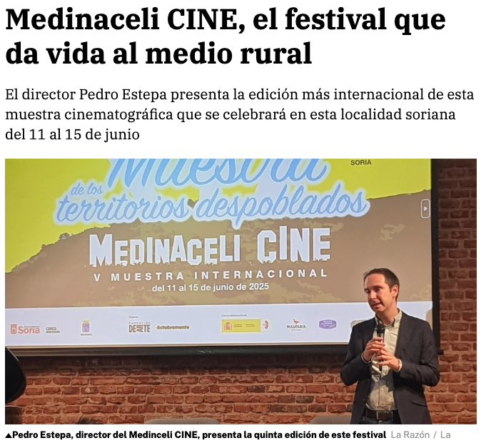Pedro Estepa M (@pedroestepam) on Twitter photo 🗓️Este año, la programación de la Muestra de Cine girará alrededor de la cultura rural, la sostenibilidad y el reto demográfico con una mirada internacional, en una clara apuesta por el cine como motor de desarrollo.
larazon.es/castilla-y-leo… vía <a href="/larazon_cyl/">La Razón Castilla y León</a> 🗓️Este año, la programación de la Muestra de Cine girará alrededor de la cultura rural, la sostenibilidad y el reto demográfico con una mirada internacional, en una clara apuesta por el cine como motor de desarrollo.
larazon.es/castilla-y-leo… vía <a href="/larazon_cyl/">La Razón Castilla y León</a>