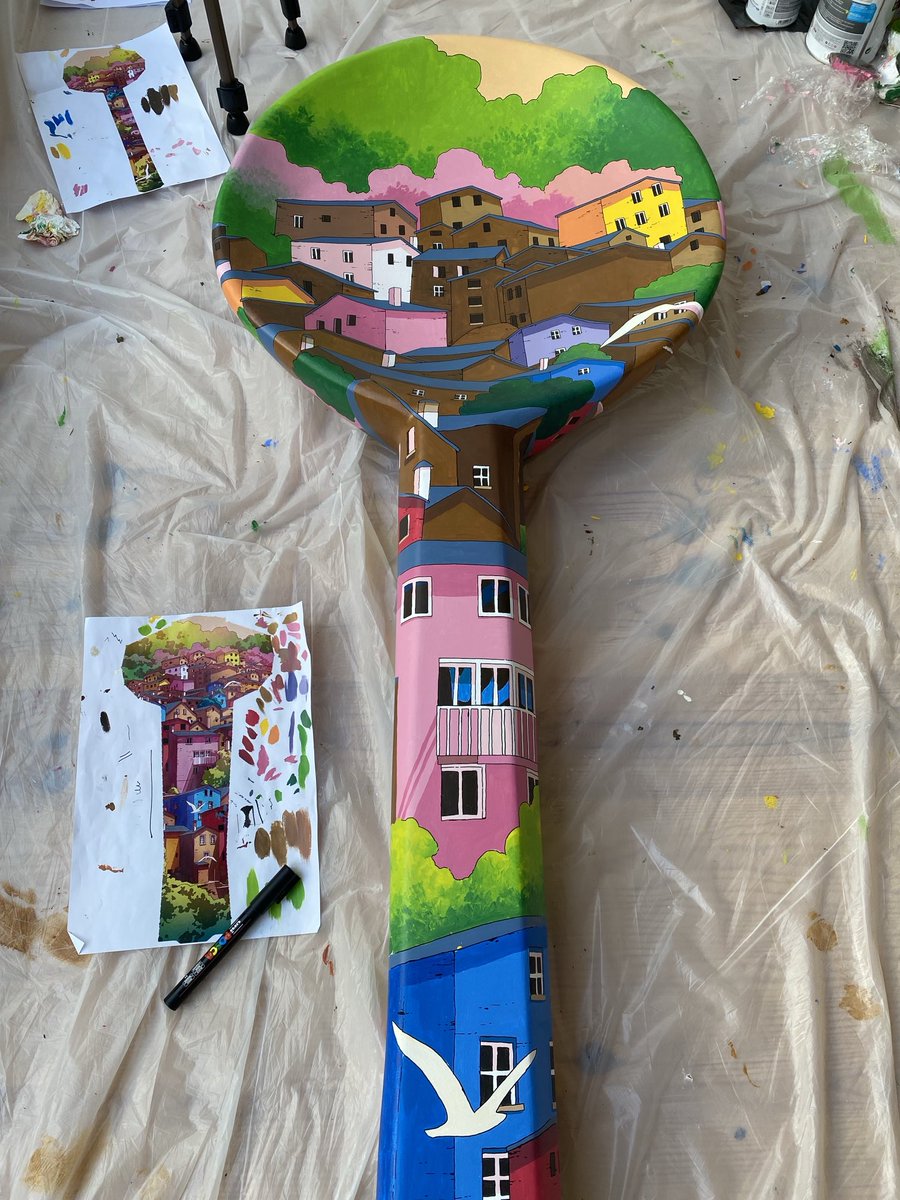 Time to add the linework!!! 🥹💜