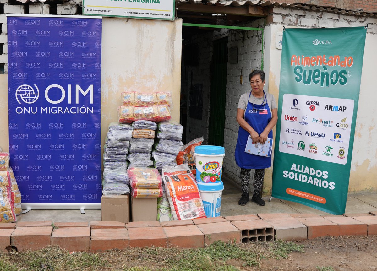 La <a href="/OIM_Peru/">OIM Perú</a> donó 61 toneladas de alimentos que serán distribuidas en comedores de 8 distritos de Lima en el marco de nuestra campaña #AlimentandoSueños junto <a href="/PanamericanaTV/">panamericanatv</a>. Esta acción refuerza su compromiso con la seguridad alimentaria de comunidades vulnerables y migrantes.