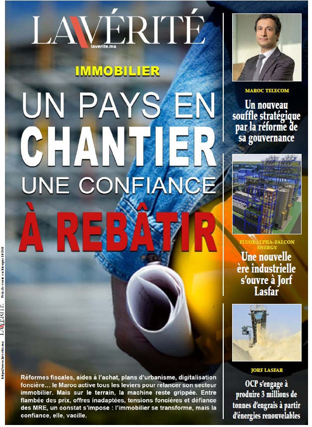 laveritema's tweet photo. À la une cette semaine :
Logement, foncier, MRE : une crise de confiance s’installe. Cette enquête exclusive met en lumière les fractures d’un secteur stratégique, entre flambée des prix, recul de l’offre, déséquilibres territoriaux et défiance accrue des Marocains du monde. https://t.co/1eXDWxQBRU