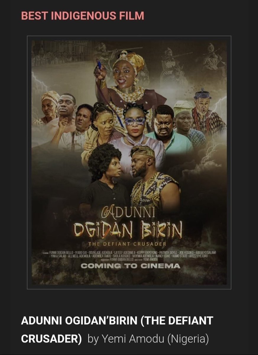 BellofunmiBello's tweet photo. I AM NOT HERE TO TELL YOU THAT ADUNNI OGIDAN’BIRIN has made 200 million naira, dollars or pounds in cinemas……….
Against all odds. Through every closed door. Despite the silent battles and loud sabotage—Adunni OGIDAN’BIRIN stood tall!

WINNER – Best Indigenous Film https://t.co/oENq38LECn