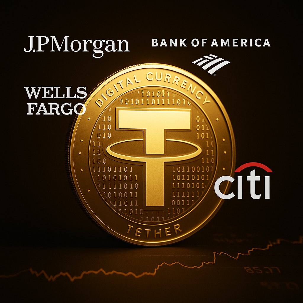 JPMorgan, BofA, Wells Fargo, and Citi are building a joint stablecoin to compete with Tether.

Not because they like crypto.
Because they’re losing control.

Tether shouldn’t even exist in their world.
Offshore. Audits? Nah. Regulation? LOL.
And yet… it runs half the liquidity