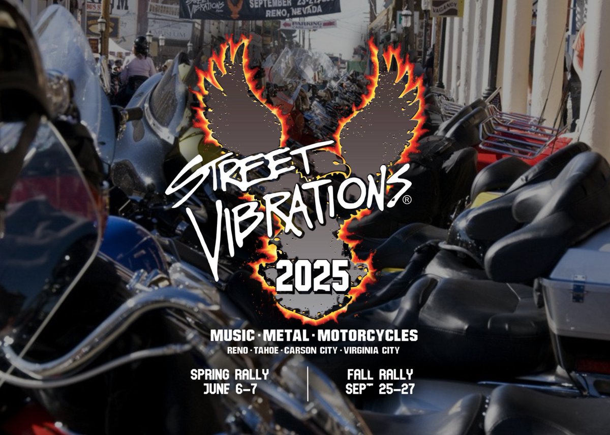 The Virginia City Street Vibrations Spring Rally is here! On June 6, watch as C Street fills with rumbling motors and tons of fun on two wheels! Motorcycles convene on the Comstock for a weekend of live music, vendors and more.

Learn more at the link!
visitvirginiacitynv.com/events/street-…