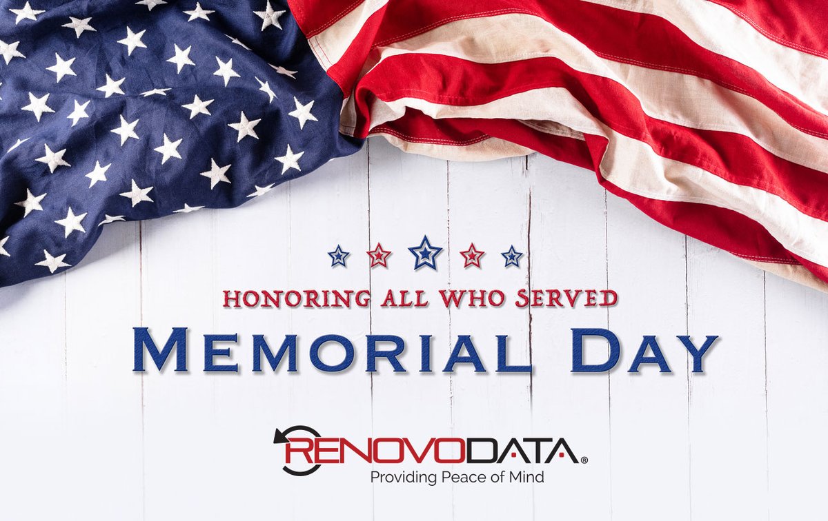 RenovoData1's tweet photo. This Memorial Day, we remember and honor the brave men and women who made the ultimate sacrifice for our country. Have a safe holiday.
https://t.co/oCnPQTwZ16 https://t.co/lyHBondXup