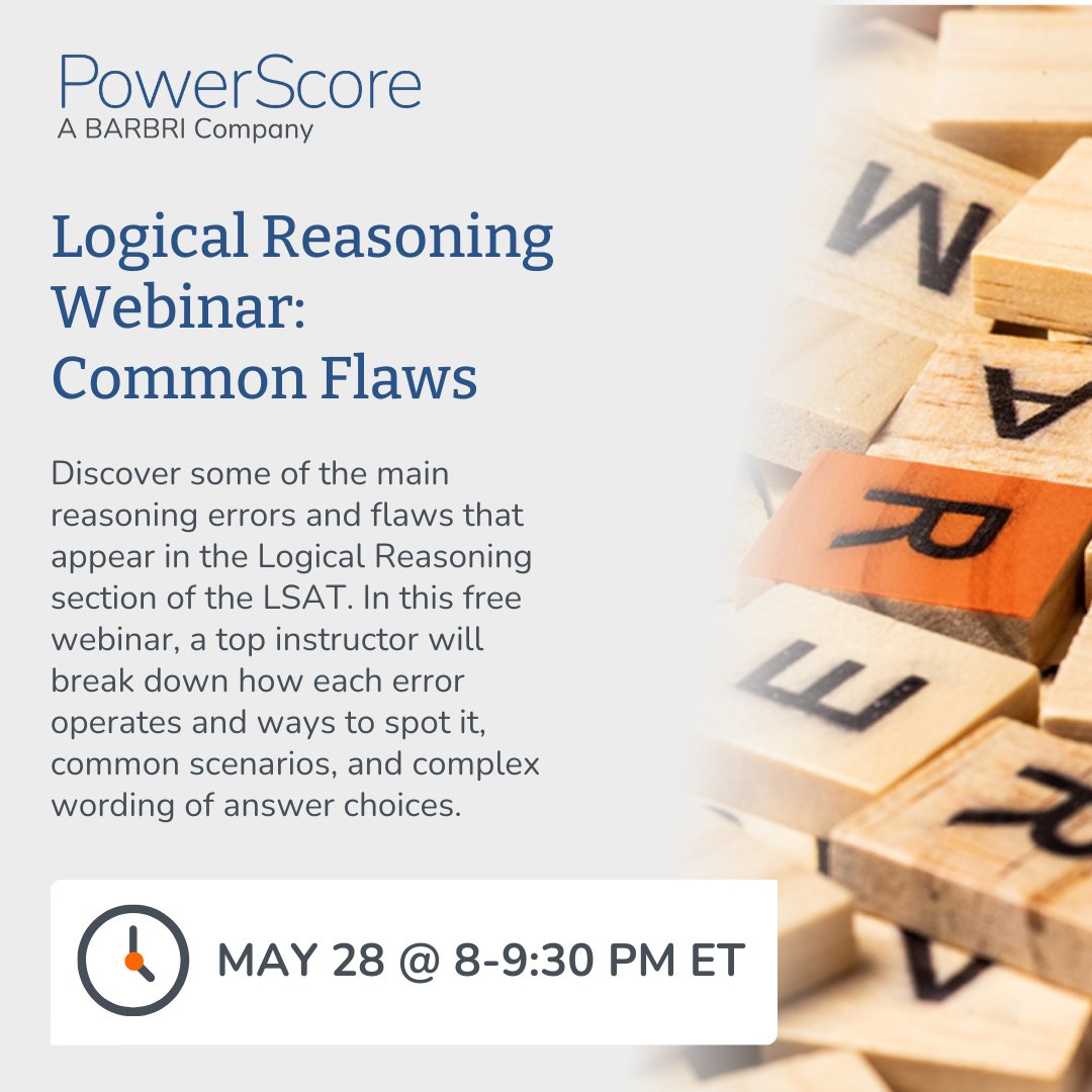 Don't miss our free LSAT Logical Reasoning webinar next week! 

Registration: pages.barbri.com/PSWBN20250528L…