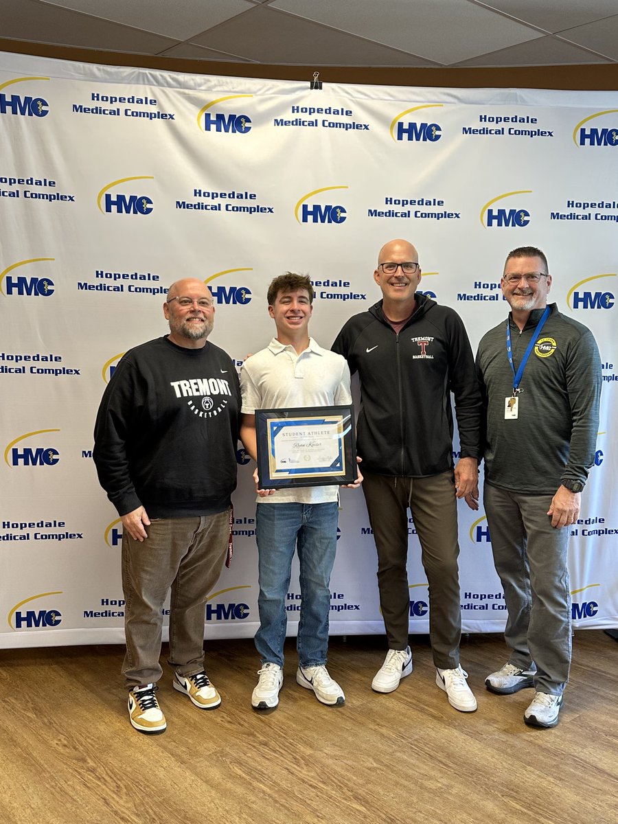 Congrats to Ryan Kaiser on being named Hopedale Medical Complex Athlete of the Year. Well deserved