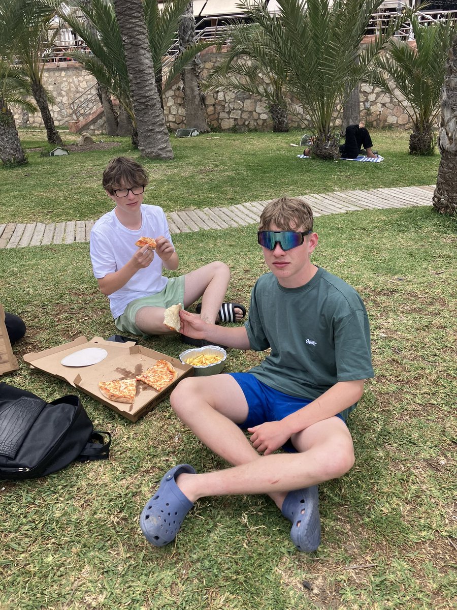 Pizza on the beach.
