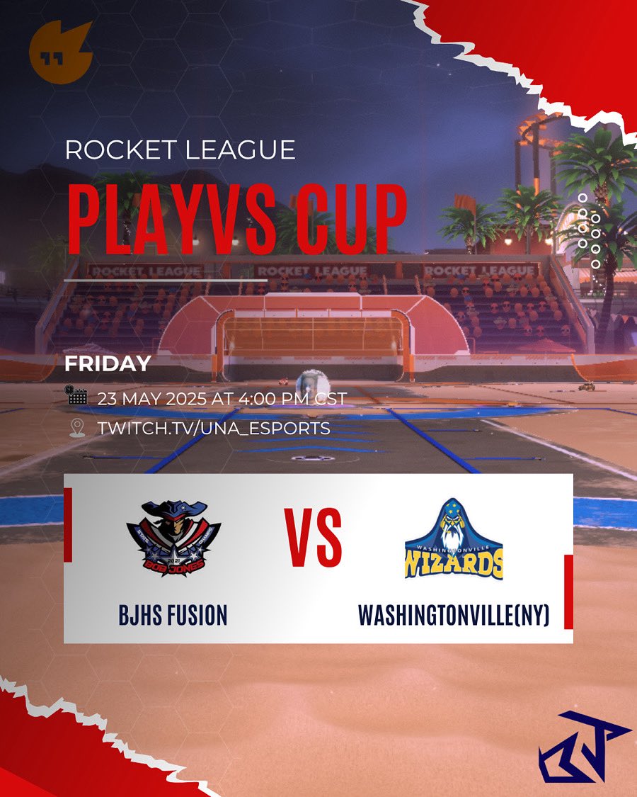 Gameday for Round 3 of the PlayVS Cup. EVERYONE TUNE IN AT twitch.tv/una_esports. Bob Jones Fusion is playing to advance to Top 8! GO PATS!

<a href="/playvs/">PlayVS</a> <a href="/AHSAAUpdates/">AHSAA</a> <a href="/una_esports/">University of North Alabama Esports</a>