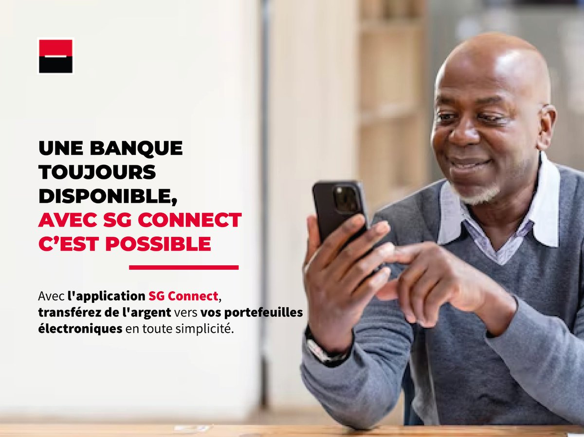 𝐒𝐆 𝐂𝐎𝐍𝐍𝐄𝐂𝐓, votre banque dans votre poche.

Téléchargez l'application dès maintenant et simplifiez vos virements bancaires.

#SGConnect #BanqueMobile #SGCameroun