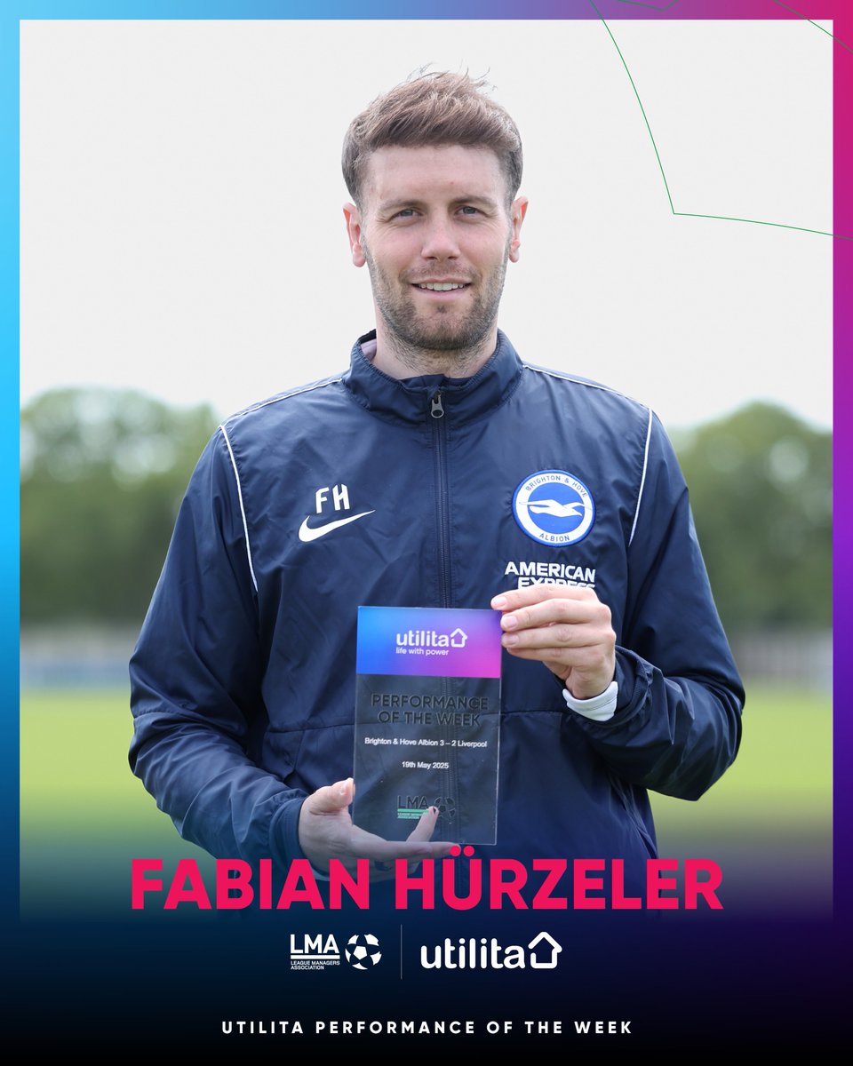 LMA (@lma_managers) on Twitter photo Fabian Hรผrzeler and <a href="/OfficialBHAFC/">Brighton & Hove Albion</a> have won this weeks <a href="/UtilitaFootball/">Utilita Football</a> Performance of the Week Award following their 3-2 win over Liverpool at the Amex Stadium. Congratulations Fabian๐ Fabian Hรผrzeler and <a href="/OfficialBHAFC/">Brighton & Hove Albion</a> have won this weeks <a href="/UtilitaFootball/">Utilita Football</a> Performance of the Week Award following their 3-2 win over Liverpool at the Amex Stadium. Congratulations Fabian๐
