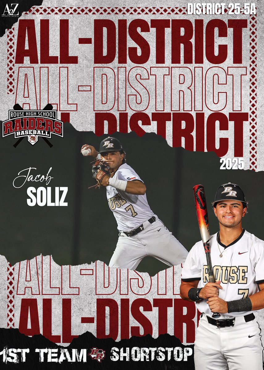 Rouse High School Baseball (@rouse_baseball) on Twitter photo Congratulations to Jacob Soliz for being named 25-5A 1st Team All District- Shortstop! <a href="/jacobrsoliz/">Jacob Soliz</a> Congratulations to Jacob Soliz for being named 25-5A 1st Team All District- Shortstop! <a href="/jacobrsoliz/">Jacob Soliz</a>