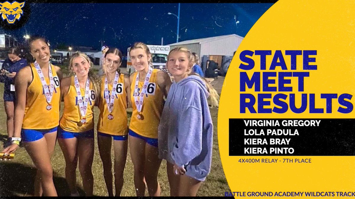 BGASports's tweet image. Congratulations, Virginia Gregory, Lola Padula, Kiera Bray, and Kiera Pinto! 

#ConquerandPrevail #BGAtrackandfield