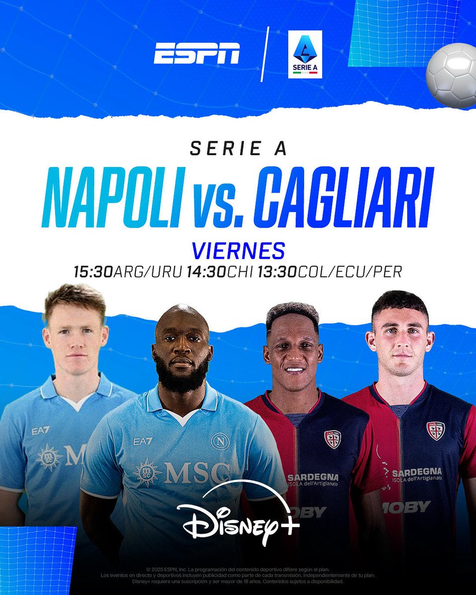 Jorge_BarriL's tweet photo. HABRÁ CAMPEÓN? 

Se define el título!  #SerieA @sscnapoli va por su cuarto #scudetto ante @CagliariCalcio por #ESPN y @disneyplusla con @vitodepalma @CalcioDePalma 

#Calcio #SuperCalcio #futbol #Italia #disneyplus @SC_ESPN @espnargentina @ESPNDeportes https://t.co/TUSwdOHss0