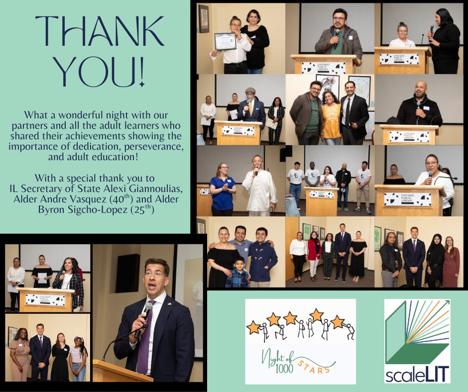 🌟 Thank you to everyone for celebrating with us at Night of a 1,000 Stars! 🌟

With a special thanks to Illinois Secretary of State Alexi Giannoulias, Alderman Andre Vasquez from the 40th Ward and Alderman of the 25th Ward Byron Sigcho-Lopez!