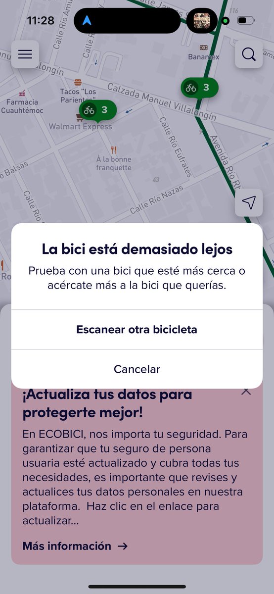 AzaGR5's tweet photo. @ecobici Ahora esto que Ecobici! Estoy literal en el la estación y me salió este mensaje. https://t.co/CaeVBQYLNR