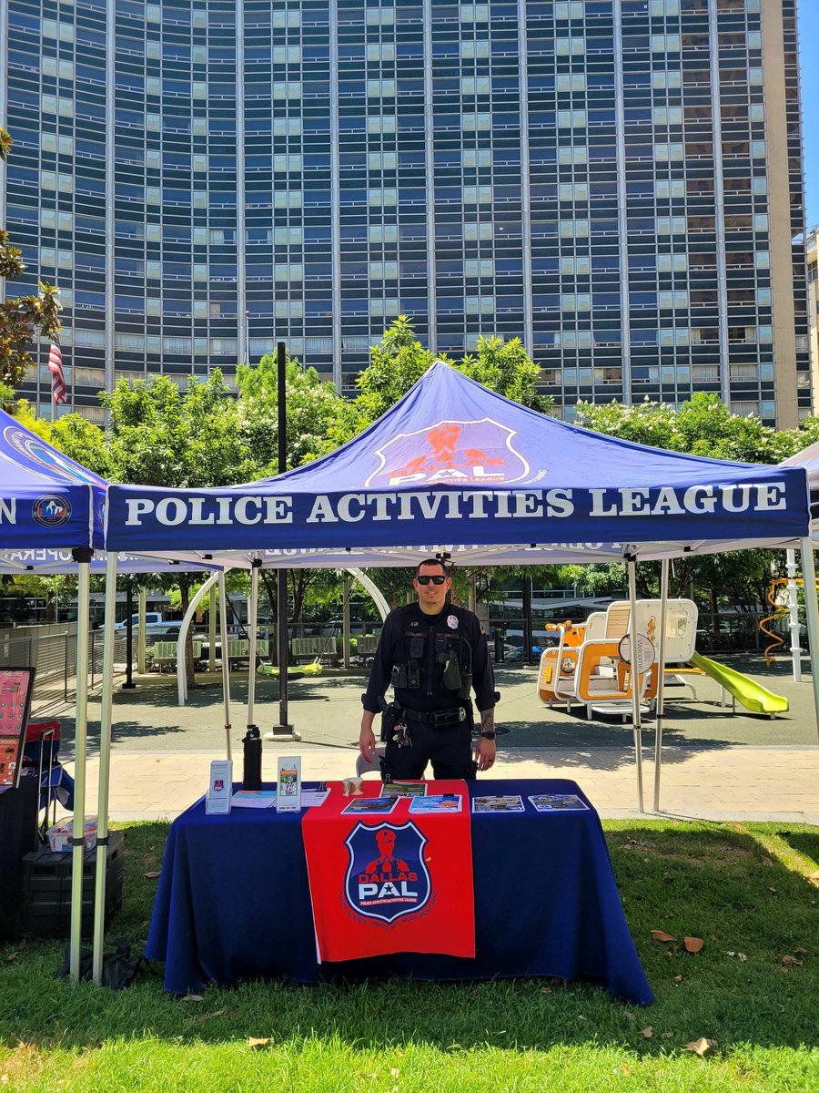 Today, PAL Officer Soltero is connecting with the community at a Downtown Dallas engagement event, sharing fun details about PAL's incredible summer 2025 programing!