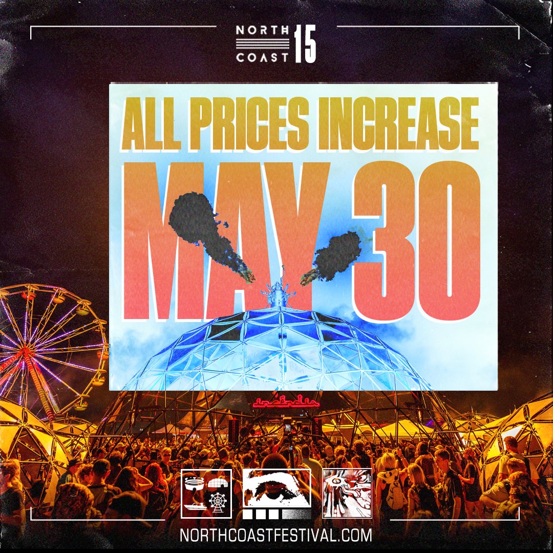 ALL PASS PRICES INCREASE FRIDAY MAY 30 AT 11:59 PM 🚨🗣️ If you’re thinking about getting your 3 DAY or SINGLE DAY passes, now is the time! ⏳ Tell a friend and save them some $ 🙂‍↕️

🎟️: northcoastfestival.com