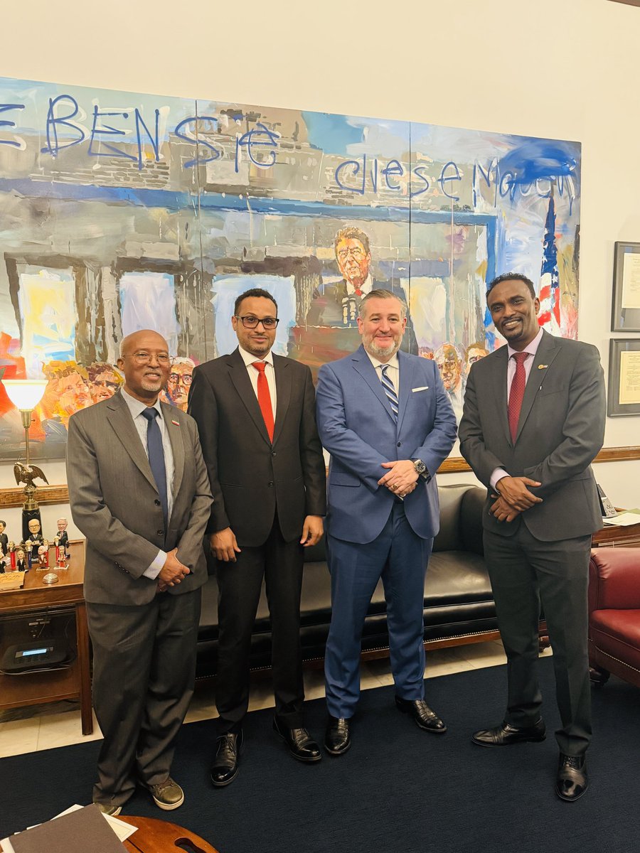 Wrapped a productive meeting with Senator <a href="/tedcruz/">Ted Cruz</a>, a potent advocate of democracy and global security. Somaliland and the United States stand aligned to further common interests. 

Excellent conversation on many angles: strategic collaboration, economic cooperation, and regional