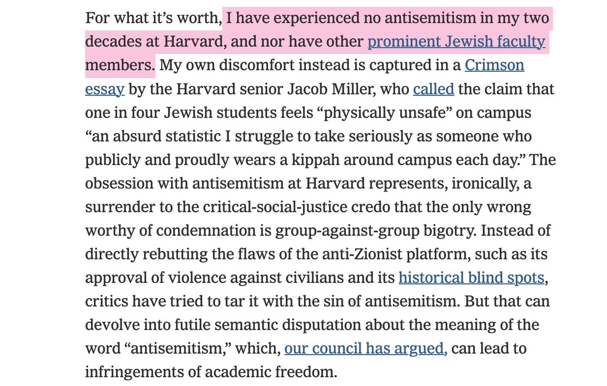 Steven Pinker on "antisemitism at Harvard"
