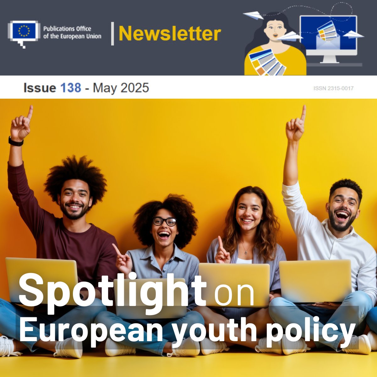 Have you subscribed to our newsletter? 
Every month we spotlight a topic and showcase selected publications from the EU institutions, agencies and bodies. 
Our current spotlight is on European youth policy. 
👪🔦
Do subscribe! 
➡️op.europa.eu/newsletter