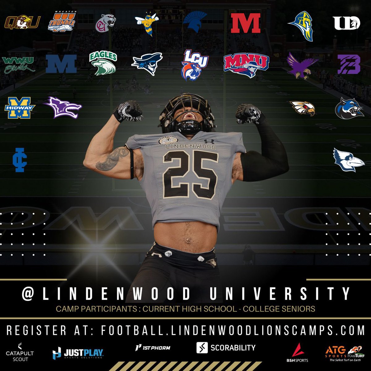Last Call ☎️ ‼️Next Week will be your last chance to Pre - Register for the Mega Camp. Make sure you secure your spot by next Friday. We will be taking walk up registration for this event as well. 

Register Here: 

football.lindenwoodlionscamps.com/2025-mega-camp…

#JSMegaCamp25