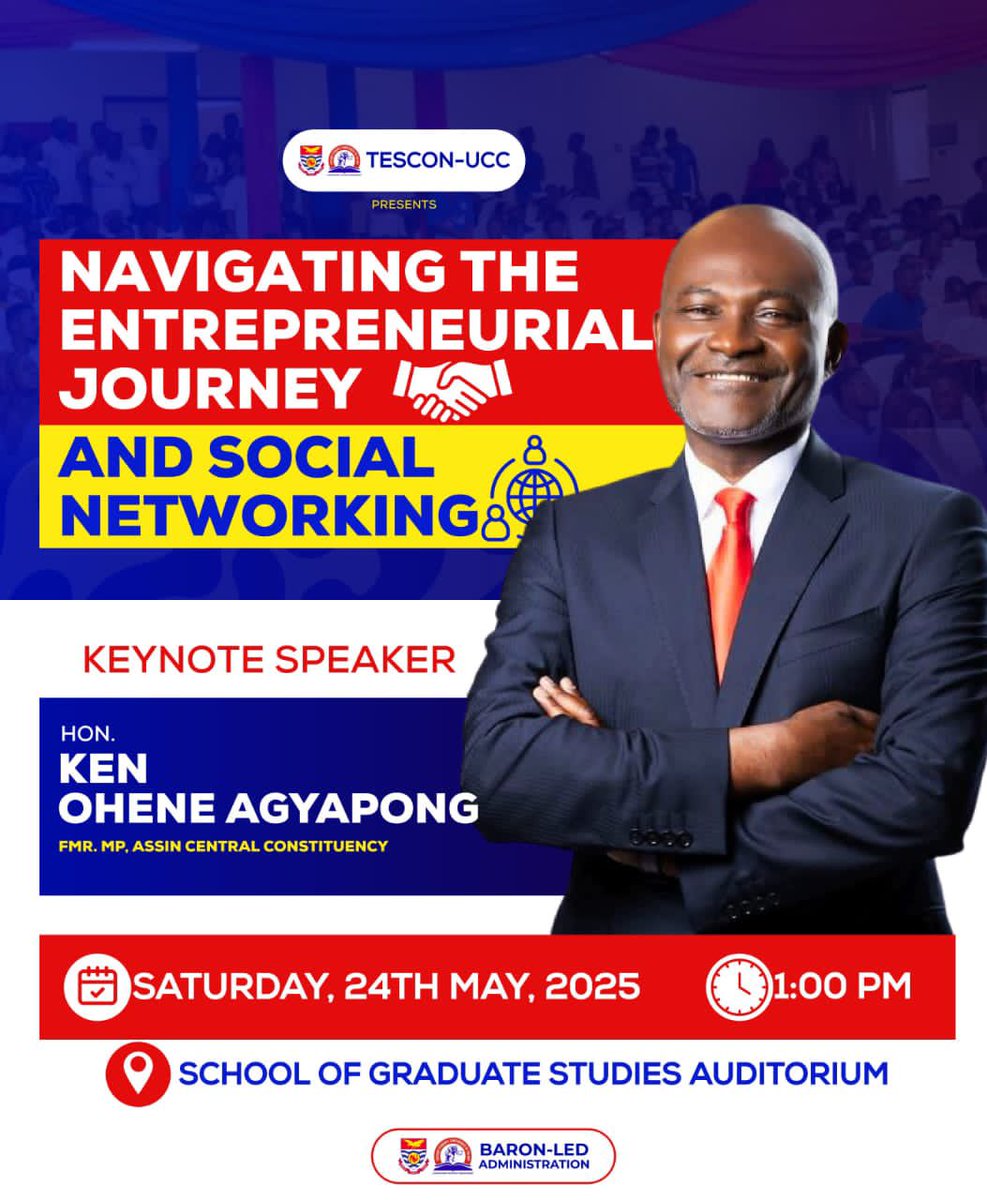 Ken Ohene Agyapong storms UCC tomorrow 🔥
#KenSpeaks
#TesconUCC
#LetKenBeKen
#YouthEffect
#Ken2028