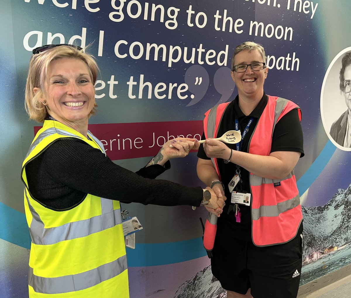 Mrs Hall was (ashamed!) pleased to present Mrs Sleaford with the ‘Worst parking 2025’ award this afternoon.
Mrs Sleaford has been set targets as follows:
🅿️ park within the white lines each day
🅿️ park parallel to the white lines rather than diagonally across them.