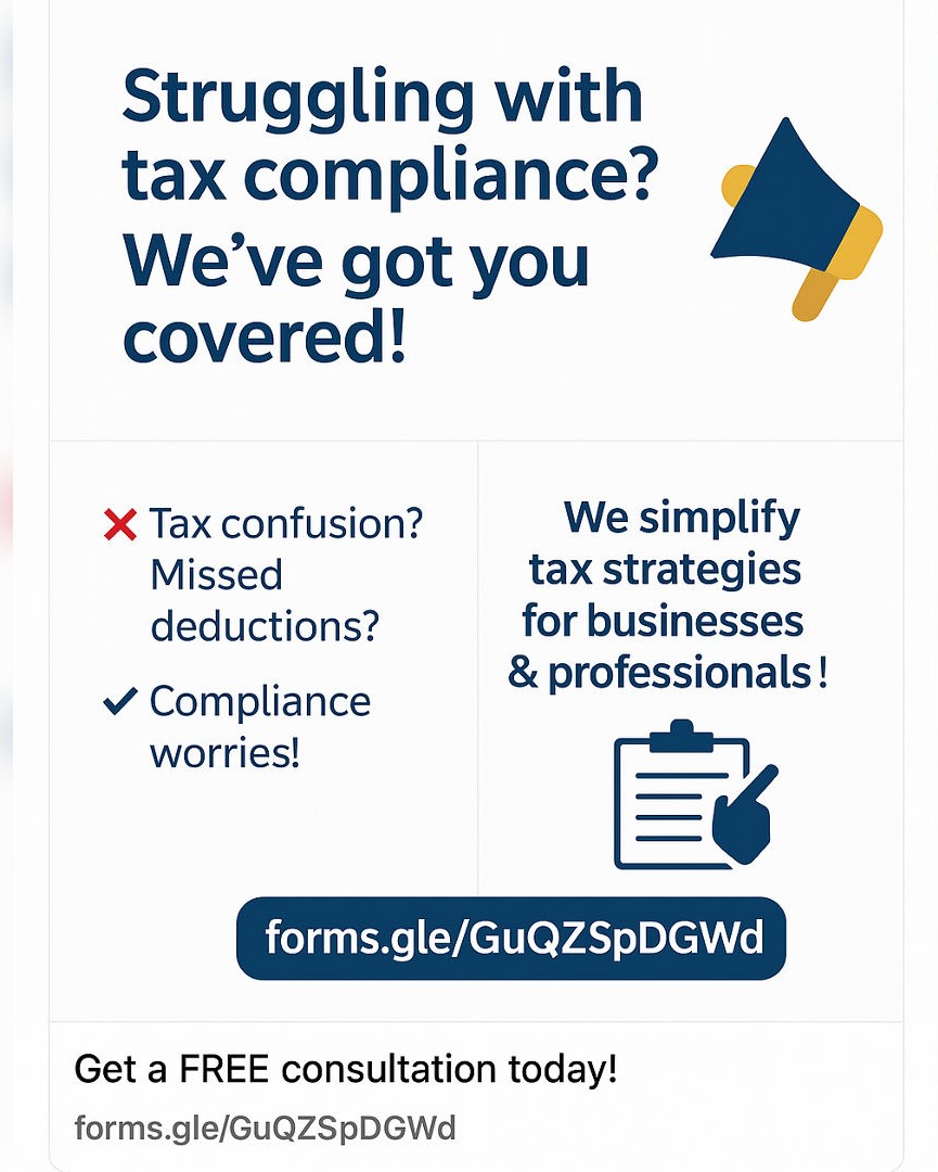 Induconsultant's tweet photo. 📢 Optimize Your Tax Strategy with Expert Consulting
Take the first step toward financial efficiency—fill out this quick form for a FREE consultation and personalized tax insights.
🔗 https://t.co/4gtq2JBnea
Looking forward to assisting you in achieving financial success.😇 https://t.co/uo6uOXF9oD