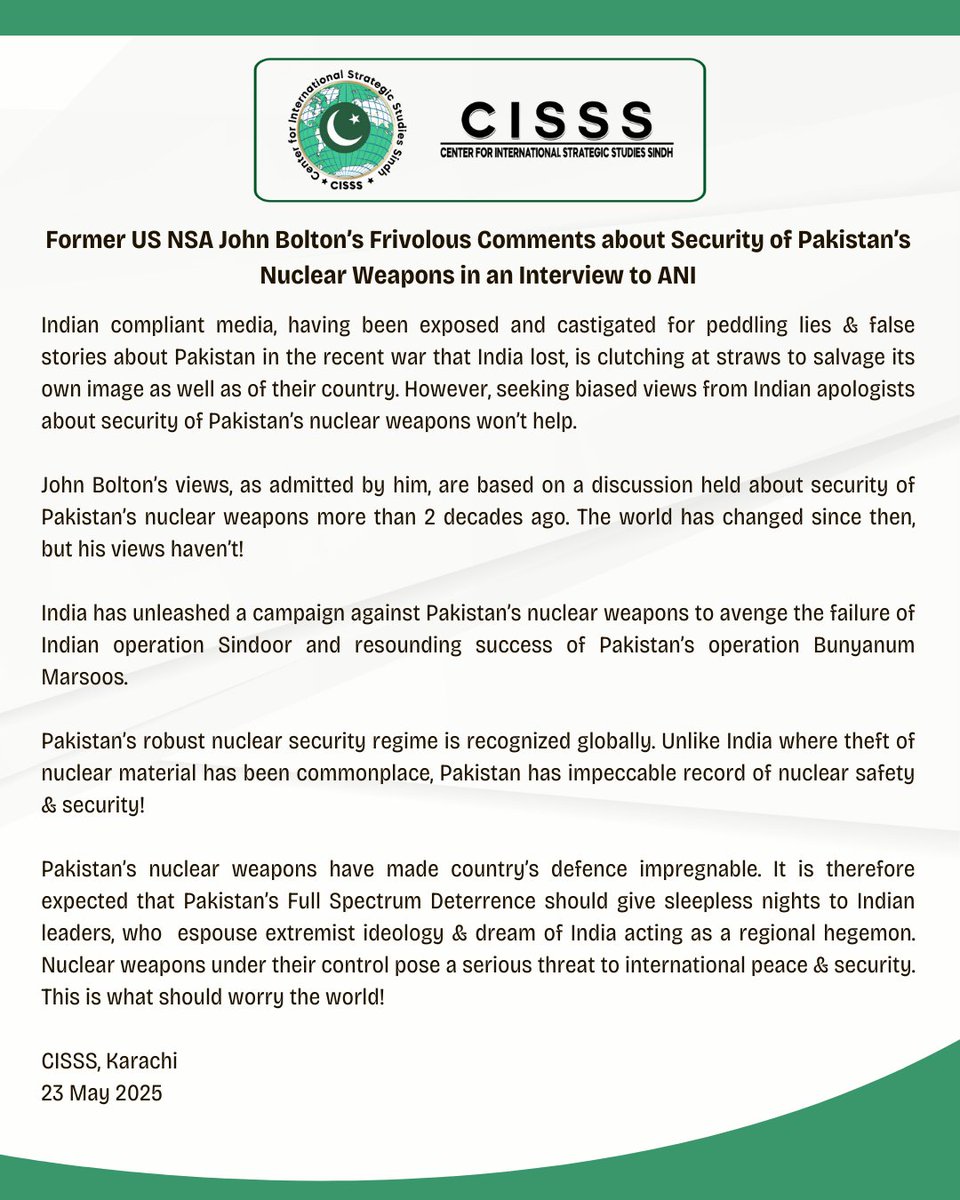 CISSS_Karachi's tweet image. #NuclearSecurity #SouthAsia #Pakistan #IAEA