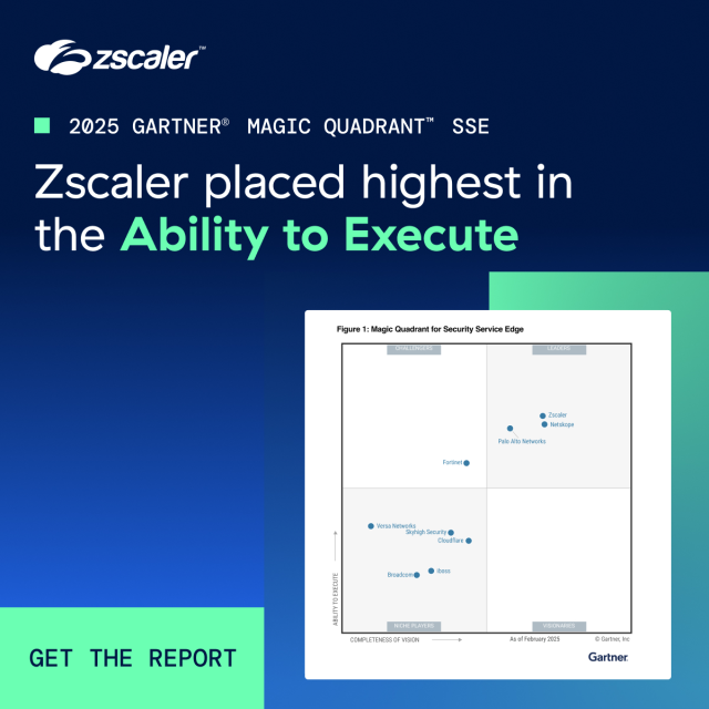 ismaileceonnet's tweet photo. 👀 🎉 Zscaler is proud to be named a Leader again in the 2025 Gartner® Magic Quadrant™ for Security Service Edge placed highest in the Ability to Execute! Grab the report here: https://t.co/xyVDDlUn8q https://t.co/MLCxMrPrwd