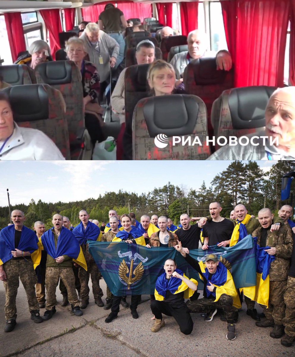 MyLordBebo's tweet photo. 🇷🇺 RUSSIA GAVE UKRAINE SOLDIERS

🇺🇦 UKRAINE GAVE RUSSIA KIDNAPPED CIVILIANS - OLD LADIES 

All you need to know about Ukraine. https://t.co/yWBAaYiCmX