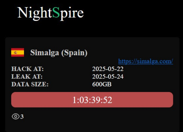 _venarix_'s tweet image. #NightSpire #ransomware group listed Simalga (@simalga) on its blog yesterday.
Based in Madrid, Spain 🇪🇸, Simalga provides building maintenance solutions for both public and private infrastructure.

The group has since removed the evidence, which suggests that #ransom