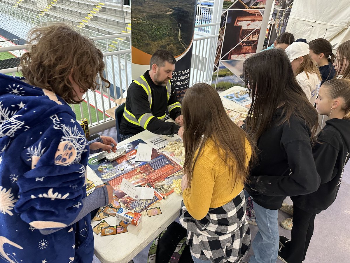 BanyanGold's tweet photo. Come join us at #DiscoveryCamp with @YukonMiners  &amp; Yukon Women in Mining, at the CGC Whitehorse until 5 PM today. Visit our booth to learn about #geology &amp; explore for semi-precious stones - Yes, you get to keep what you "mine"!  Fun for the whole family! #miningweek https://t.co/IIFXthUBhc