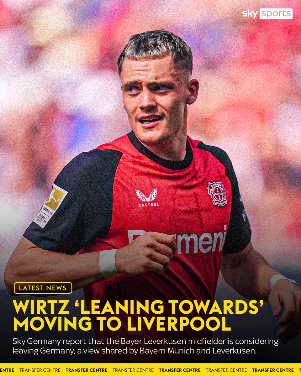 SkySportsPL's tweet image. Liverpool’s chances of signing Florian Wirtz have increased significantly with the player now considering leaving Germany 🚨

The player's change of heart is being viewed as a significant boost to Liverpool's hopes of completing a club-record transfer 💰

Sky Germany now believe…