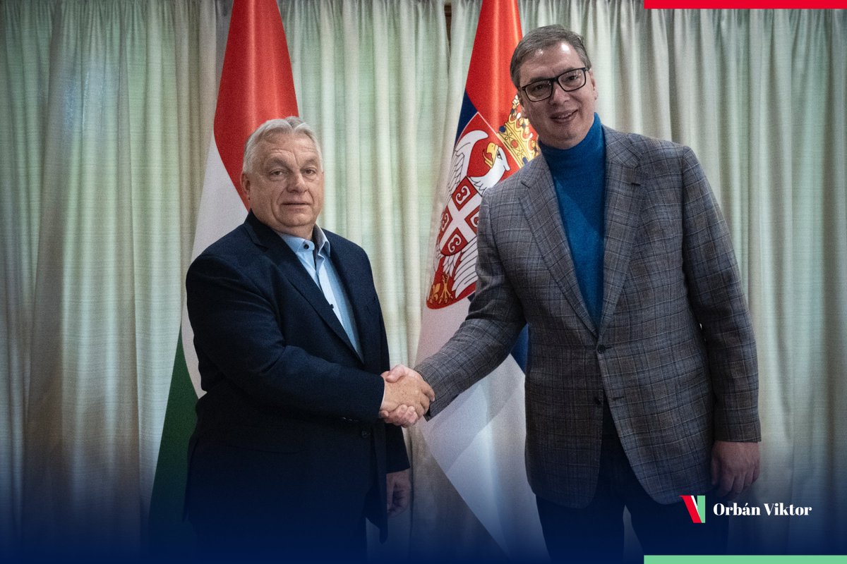 Orbán Viktor (@pm_viktororban) on Twitter photo 🇭🇺🤝🇷🇸 Met with President <a href="/avucic/">Александар Вучић</a> in Serbia today to boost our energy partnership. Serbia plays a vital role in Hungary’s gas supply, delivering 20 million cubic metres every day. Our next steps: building a new oil pipeline and doubling our electricity capacity. Progress is in 🇭🇺🤝🇷🇸 Met with President <a href="/avucic/">Александар Вучић</a> in Serbia today to boost our energy partnership. Serbia plays a vital role in Hungary’s gas supply, delivering 20 million cubic metres every day. Our next steps: building a new oil pipeline and doubling our electricity capacity. Progress is in