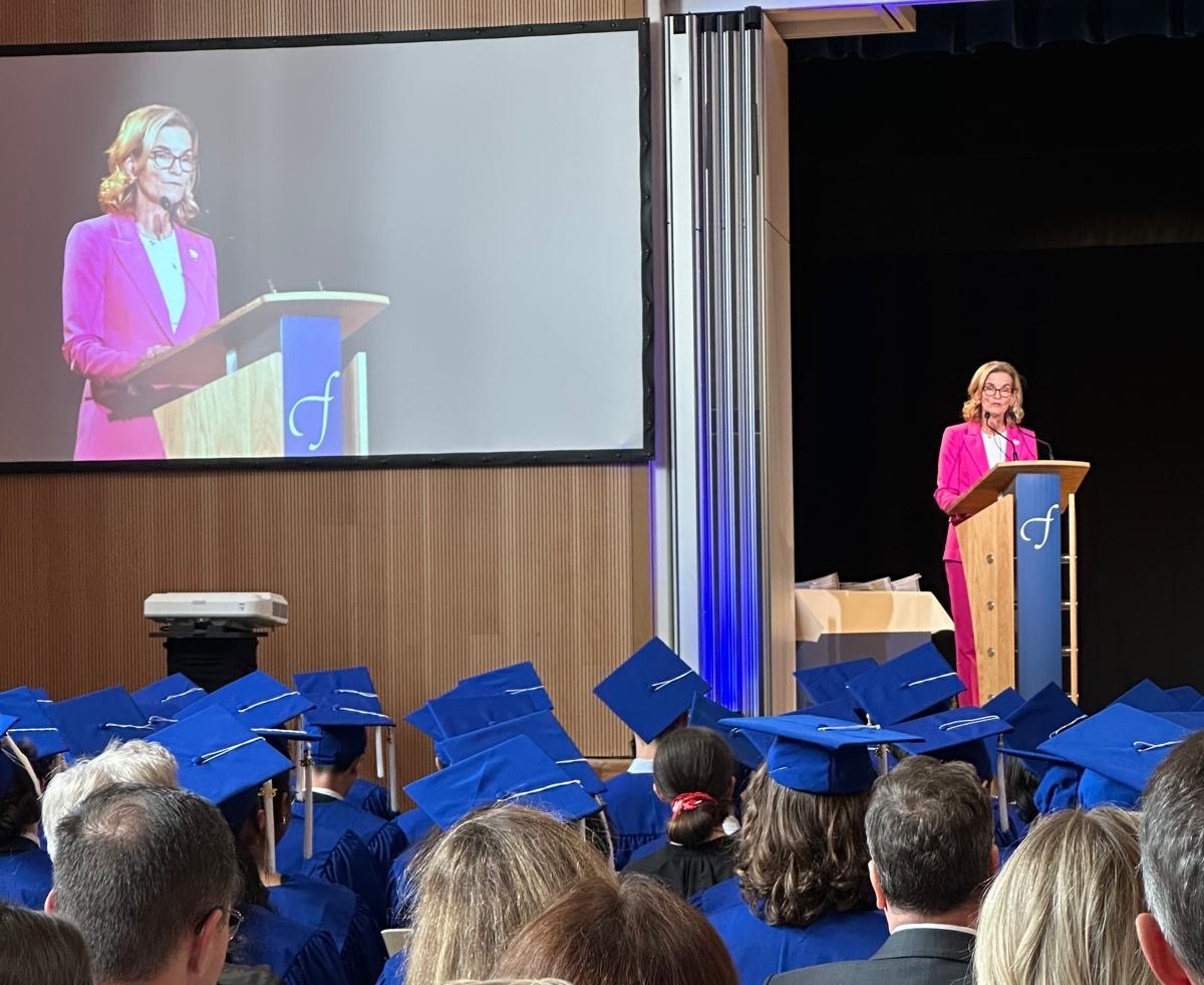 Doreen Bogdan-Martin (@itusecgen) on Twitter photo Honored to be the commencement speaker <a href="/FlorimontInstit/">Institut Florimont</a>. My advice to the class of 2025:
Stay human.
Stay connected.
And write your own story.
Our shared digital future needs people like you to put humanity at the core of technology. Honored to be the commencement speaker <a href="/FlorimontInstit/">Institut Florimont</a>. My advice to the class of 2025:
Stay human.
Stay connected.
And write your own story.
Our shared digital future needs people like you to put humanity at the core of technology.