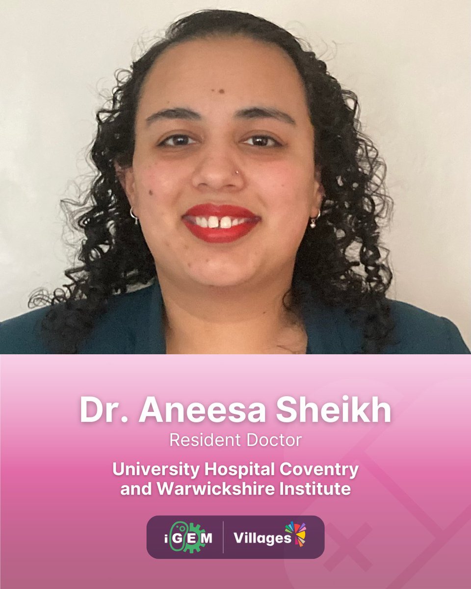 iGEMCommunity's tweet image. Welcoming Dr. Aneesa Sheikh as the Mayor of iGEM’s Therapeutics Village!
The Therapeutics Village brings together the iGEM community, tackling some of today’s most pressing healthcare challenges, from drug delivery systems to next-generation biologics.
villages.igem.org