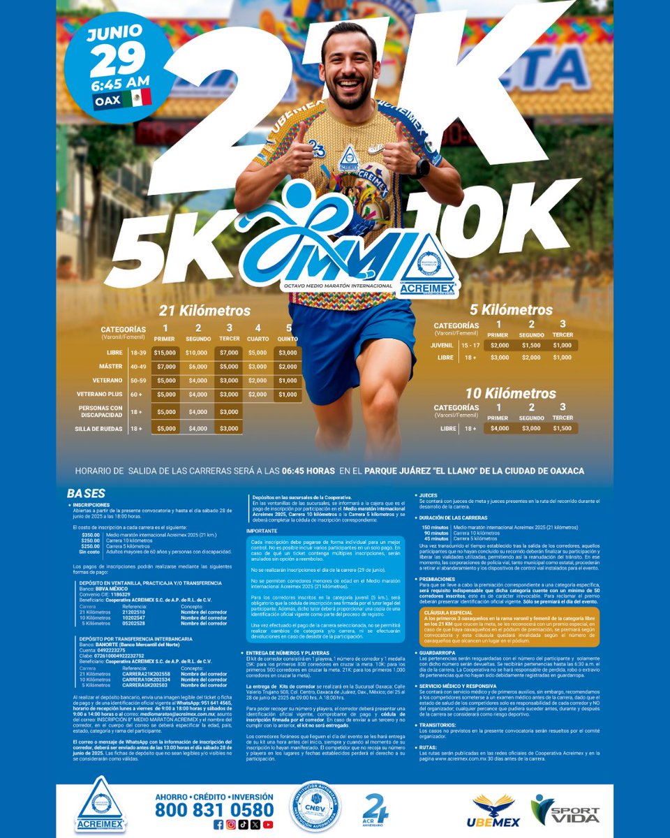 AcreimexOficial's tweet image. ✍Inscripciones: Abiertas 𝐞𝐧 𝐧𝐮𝐞𝐬𝐭𝐫𝐚𝐬 𝟳𝟱 𝐬𝐮𝐜𝐮𝐫𝐬𝐚𝐥𝐞𝐬 y 𝗏í𝖺 𝗍𝗋𝖺𝗇𝗌𝖿𝖾𝗋𝖾𝗇𝖼𝗂𝖺 𝗈 𝖽𝖾𝗉ó𝗌𝗂𝗍𝗈 𝖻𝖺𝗇𝖼𝖺𝗋𝗂𝗈 🏁
💥Consulta la convocatoria acreimex.com.mx/home
💥🏃‍♀🏃 #Octavo #Medio #Maratón #Internacional 2025 👟