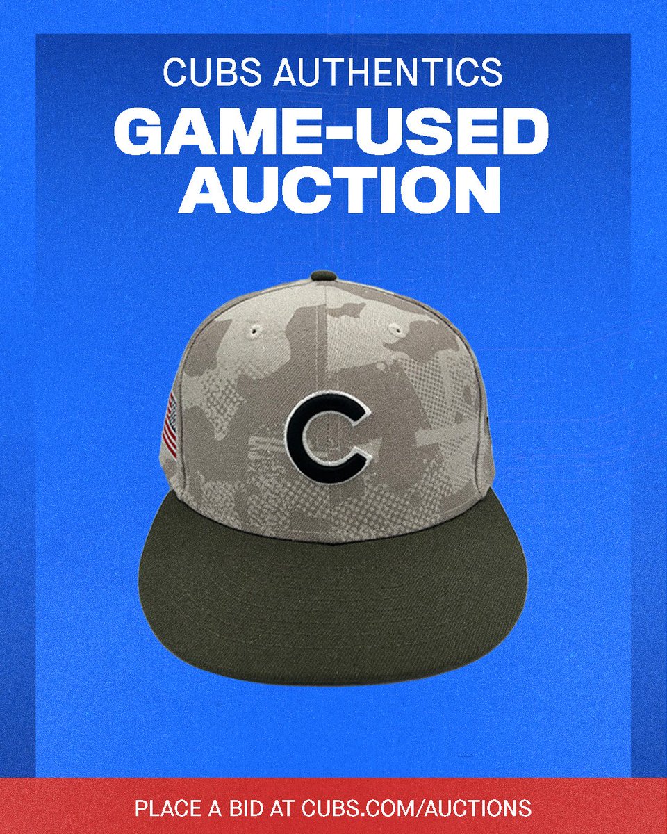 Game-used Armed Forces Day hats are now up for this week's auctions! Visit cubs.com/auctions to place a bid.