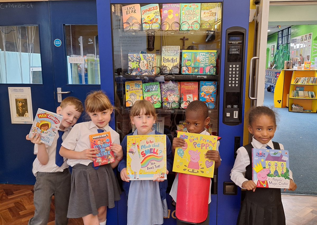 AbbeyPrimary's tweet image. Enjoying the books you chose out of the #vendingmachine this week! Perfect for the half-term! Happy #reading! 📚🤗 #AbbeyValueCertificate #readingforpleasure