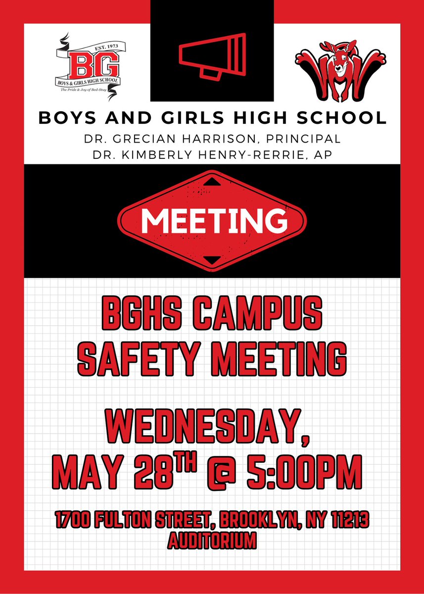 BGHS Campus Safety Meeting - Wednesday, May 28th at 5:00PM

edl.io/n2074839