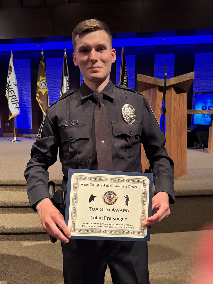 We are honored to announce our newest officers, Ofc. Freisinger &amp; Ofc. Jimenez who graduated from SDLEA today.  Ofc. Freisinger earned the Top Gun award from the academy as well. Congratulations! We are excited to have them to start FTO &amp; serving the citizens of Bellevue.