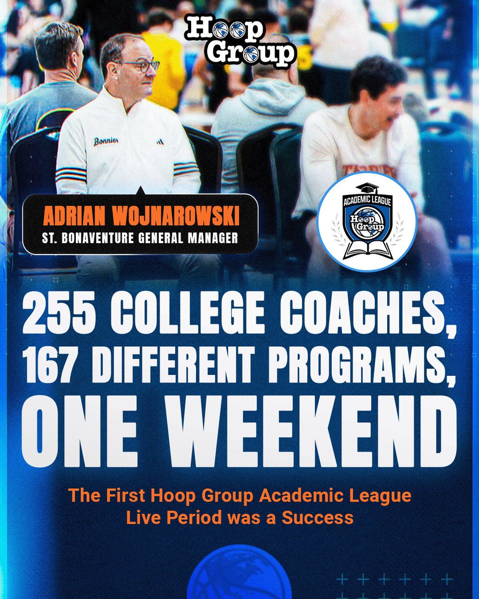 Hoop Group (@thehoopgroup) on Twitter photo The first <a href="/HoopGroupAL/">Hoop Group Academic League (HGAL)</a> Live Period was a SUCCESS 🏀🗣️
🏀 255 College Coaches
🏀 167 Different Programs
🏀 One Weekend
And we’re just getting started 💪 The first <a href="/HoopGroupAL/">Hoop Group Academic League (HGAL)</a> Live Period was a SUCCESS 🏀🗣️
🏀 255 College Coaches
🏀 167 Different Programs
🏀 One Weekend
And we’re just getting started 💪