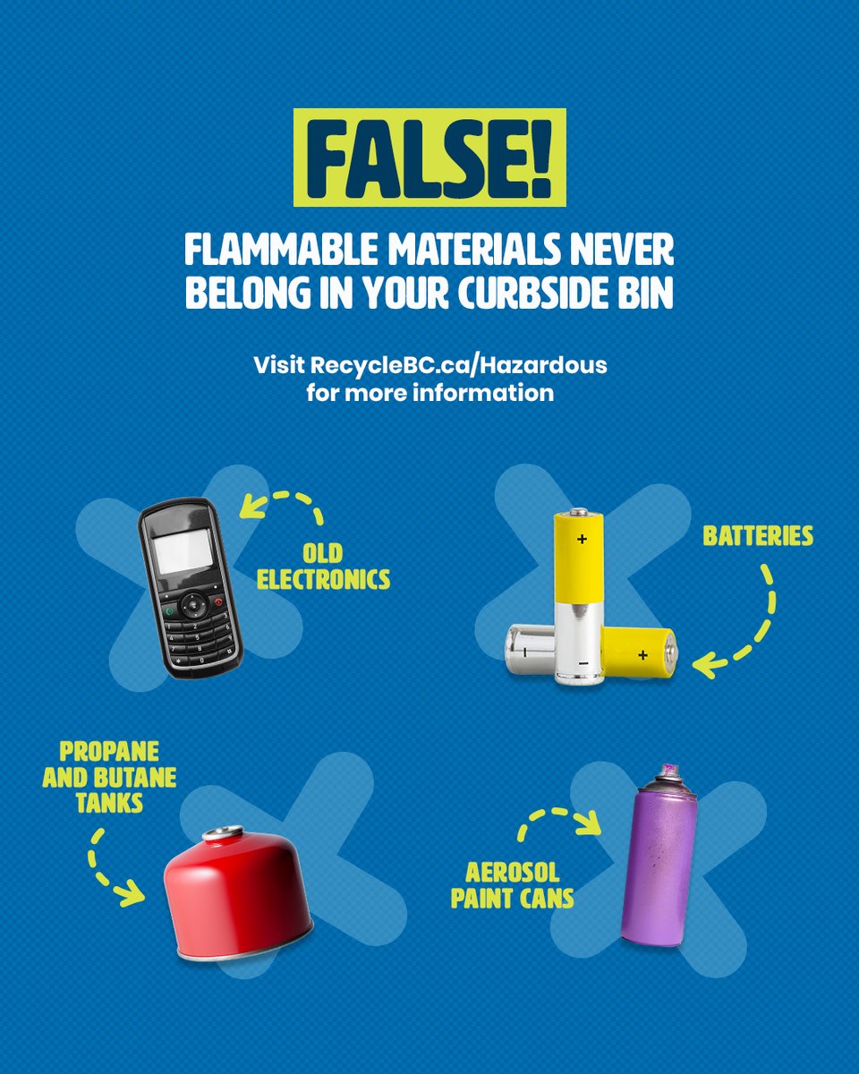 🧐♻️ True or False? Flexible plastics like chip bags can go in your curbside recycling

❌ FALSE! Flexible plastics must be taken to a depot, or in some communities, a flexible plastics container—they don’t belong in your blue curbside bin. 🚛

Learn more: RecycleBC.ca/FlexPlastics