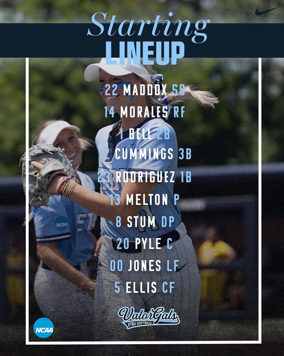 ETBU Softball (@etbu_softball) on Twitter photo Starting Line Upβ Starting Line Upβ