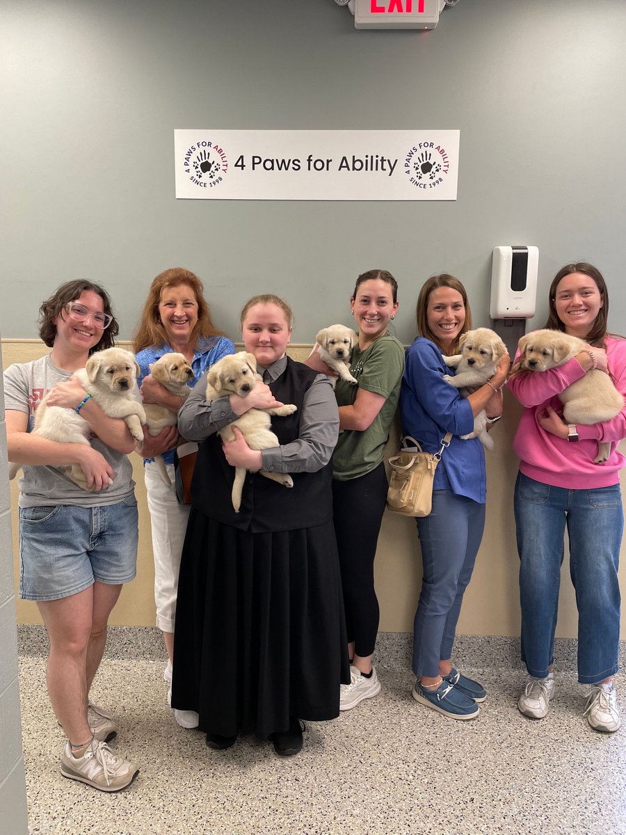 Edison State CC (@edisonohio) on Twitter photo Representatives of the Edison State Student PTA Club had a great time visiting <a href="/4PawsForAbility/">4 Paws For Ability</a>—and meeting these adorable pups! 🐶 The club dropped off funds raised during their Charity Volleyball Tournament, which will go toward 4 Paws’ puppy enrichment program. Representatives of the Edison State Student PTA Club had a great time visiting <a href="/4PawsForAbility/">4 Paws For Ability</a>—and meeting these adorable pups! 🐶 The club dropped off funds raised during their Charity Volleyball Tournament, which will go toward 4 Paws’ puppy enrichment program.