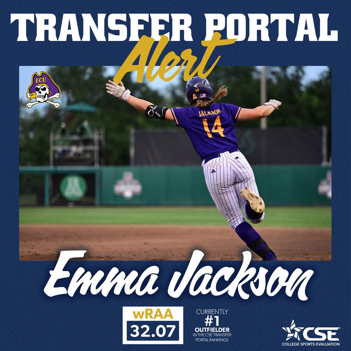 CSE Softball (@csevalsoftball) on Twitter photo The #1 Outfielder in the CSE Transfer Portal Rankings is Emma Jackson! The All-AAC second teamer ended 2025 with a .326 BA, 54 RBI, and 21 HR.
Check out more rankings below⬇️
app.cseval.com/transfer-porta…
<a href="/Actionjack14ECU/">Emma Jackson</a> The #1 Outfielder in the CSE Transfer Portal Rankings is Emma Jackson! The All-AAC second teamer ended 2025 with a .326 BA, 54 RBI, and 21 HR.
Check out more rankings below⬇️
app.cseval.com/transfer-porta…
<a href="/Actionjack14ECU/">Emma Jackson</a>