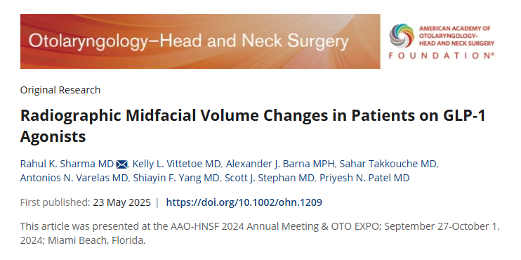 VUMC Otolaryngology–Head and Neck Surgery (@vanderbiltent) on Twitter photo Our facial plastic & reconstructive surgery team addresses the reported side effect of midfacial volume changes associated with the weight-loss drug, semaglutide. This study is one of the first quantitative assessment of this phenomenon. #MedicalResearch …-hnsfjournals.onlinelibrary.wiley.com/doi/10.1002/oh… Our facial plastic & reconstructive surgery team addresses the reported side effect of midfacial volume changes associated with the weight-loss drug, semaglutide. This study is one of the first quantitative assessment of this phenomenon. #MedicalResearch …-hnsfjournals.onlinelibrary.wiley.com/doi/10.1002/oh…