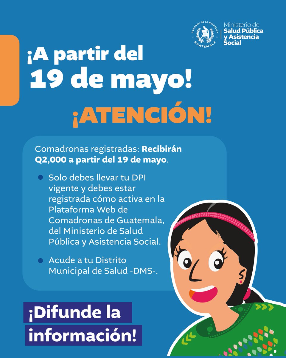 PublinewsGT's tweet photo. 🏥¡Comadronas ya pueden cobrar su estipendio!🏥
Lee todo aqui📌https://t.co/RaOYeWtV5d
#salud #Comadronas https://t.co/HkwI3kYrDg